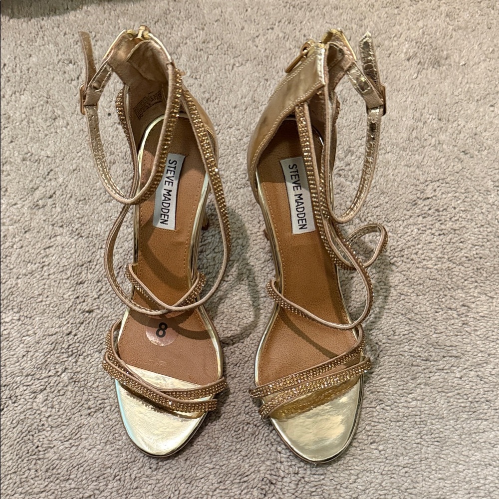 Steve Madden Metallic Gold Strappy Heels